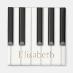 Imán Hermosa música personalizada con claves de piano r