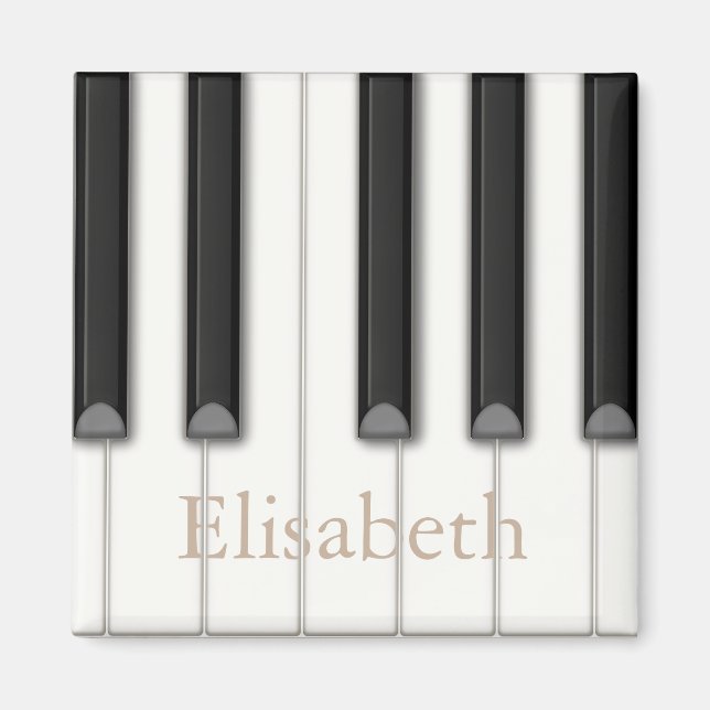 Imán Hermosa música personalizada con claves de piano r (Frente)
