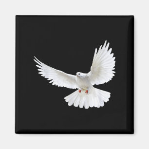 Imán Hermosa Paloma Blanca Pacífica Volando Foto Siluet