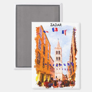 Imán Hermosa pintura acuática de Zadar Croacia