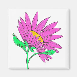 Imán Hermosa pintura de flores acrílicas rosadas capric