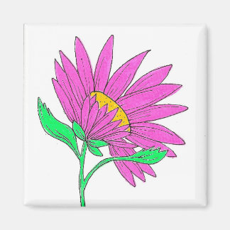 Imán Hermosa pintura de flores acrílicas rosadas capric