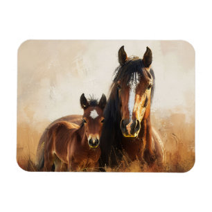 Imán Hermosa pintura de yegua y hueso