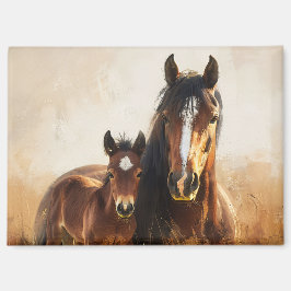 Imán Hermosa pintura de yegua y hueso