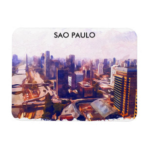 Imán Hermosa pintura en el Skyline Brasil de Sao Paulo