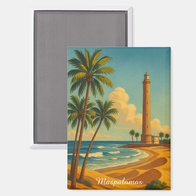 Imán Hermosa Playa de Maspalomas Meloneras Gran Canaria (Anverso/Reverso)