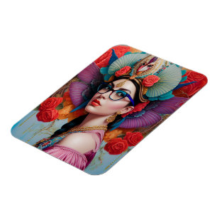 Imán Hermosa princesa con gafas