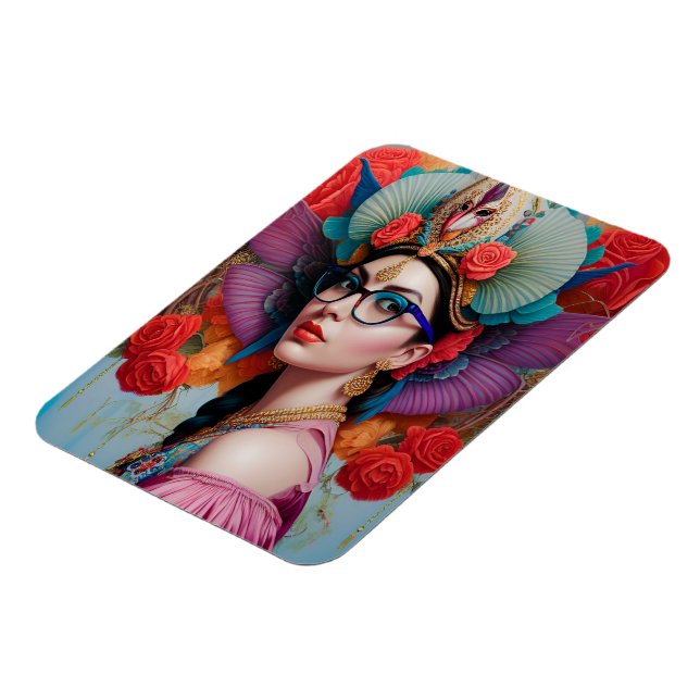 Imán Hermosa princesa con gafas (Lado Izquierdo)