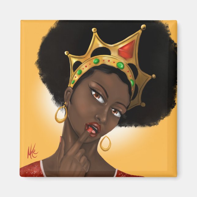 Imán Hermosa Reina Negra (Frente)