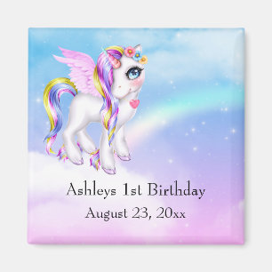 Imán Hermosa unicornio con Rainbow Mane salva la fecha