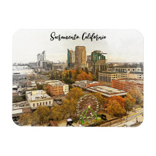 Imán Hermosa vista de Ciudad de Sacramento California