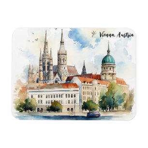 Imán Hermosa vista de la ciudad de Viena Austria Pintur