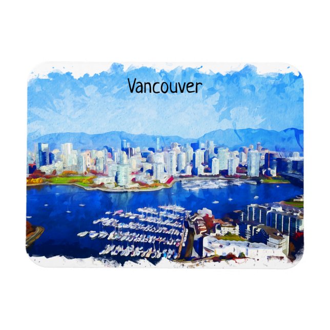 Imán Hermosa vista de Vancouver Canadá (Horizontal)