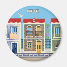 Imán Hermosas casas portuguesas con azulejos o azulejos