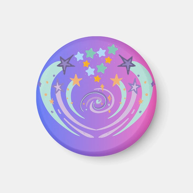 Imán hermosas estrellas y corazón (Frente)