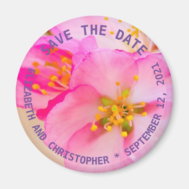 Imán Hermosas flores de cerezo de Sakura (Frente)