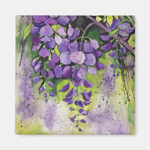 Hermosas Flores De Wisteria En Acuarela