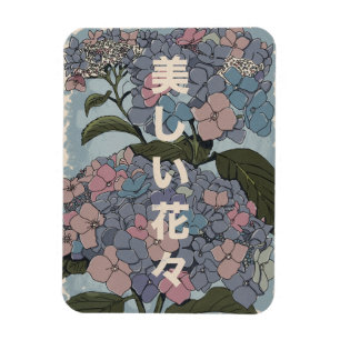 Imán Hermosas flores japonesas
