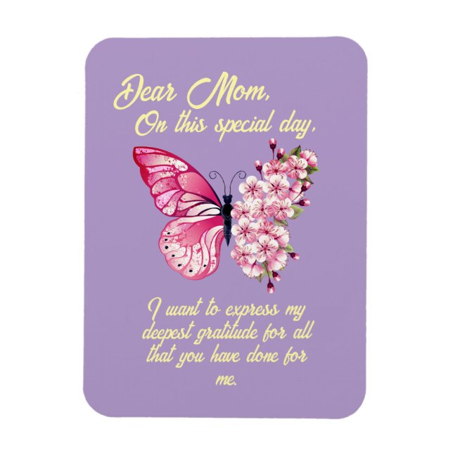 Imán Hermosas mariposas personalizan el día de la madre (Vertical)