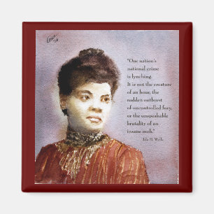 Imán Hermoso acuarela Ida B Wells en una nevera