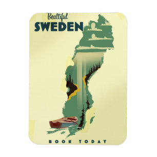 Imán Hermoso afiche de viaje de Suecia