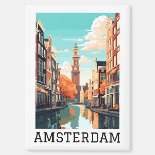 Imán Hermoso Amsterdam Países Bajos Canal Travel