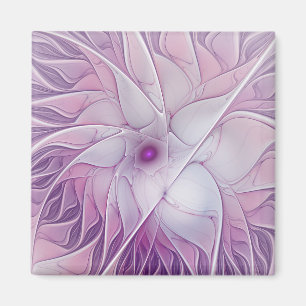 Imán Hermoso Arte Abstracto Fractal Flor Rosa Moderno