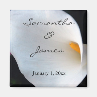 Imán Hermoso Boda personalizado de Calla Blanca Lily