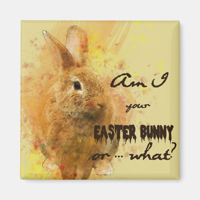 Imán Hermoso Bunny Watercolor de Pascua (Frente)