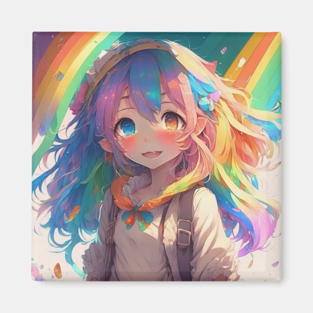 Imán Hermoso Chica del anime arcoiris (Frente)