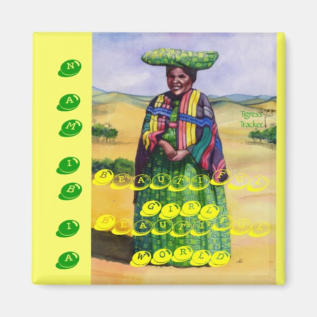 Imán Hermoso Chica, mundo hermoso, Namibia (Frente)