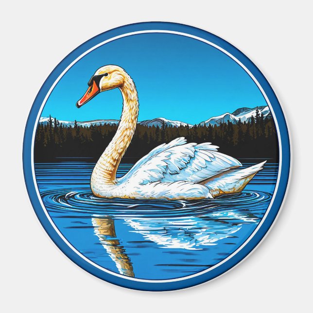 Imán Hermoso cisne ave (Frente)