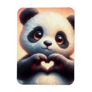 Imán Hermoso corazón de amor Panda