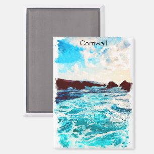 Imán Hermoso Cornwall Inglaterra Paisaje costero britán