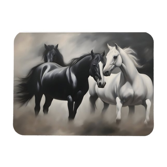 Imán Hermoso cuadro de caballos (Horizontal)