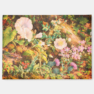 Imán Hermoso cuadro floral de petunias vintage