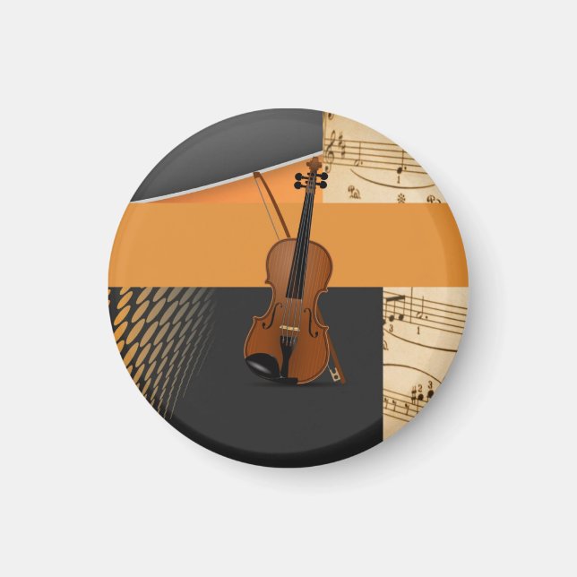 Imán Hermoso diseño musical abstracto de violín (Frente)