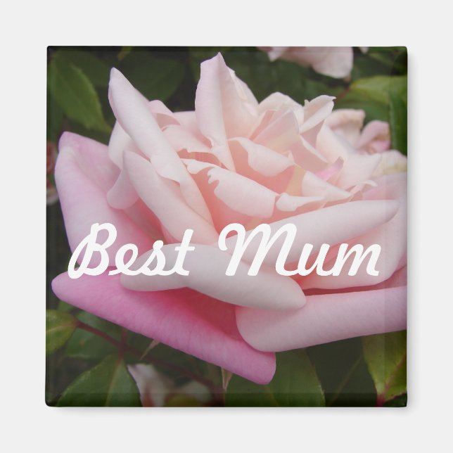 Imán Hermoso diseño rosa rosa de la mejor Mamá de flore (Frente)