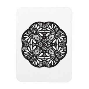 Imán Hermoso Doodle de Deco Black Square