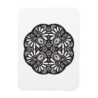 Imán Hermoso Doodle de Deco Black Square