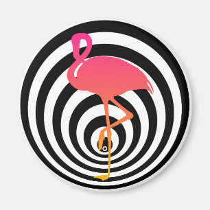 Imán Hermoso flamingo en círculos