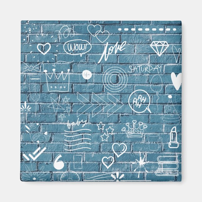 Imán Hermoso graffiti en pared caligrafía verde (Frente)