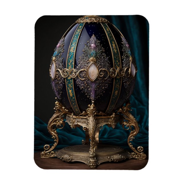 Imán Hermoso Huevo Gótico Con Gemas De Estilo Faberge. (Vertical)