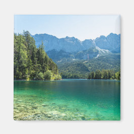Imán Hermoso Lago Eibsee Alpes Bavieras Alemania