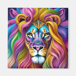 Imán Hermoso león con colorido principal