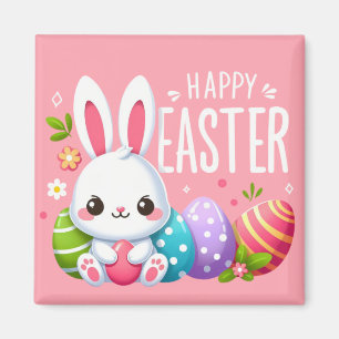 Imán Hermoso lindo, rosa y feliz Pascua