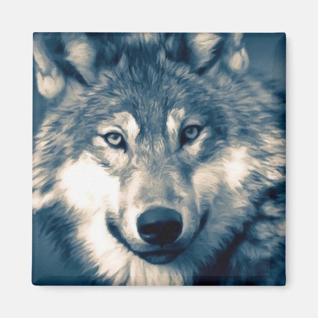 Imán Hermoso Lobo Gris Woodland Animal (Frente)