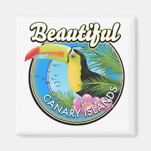Imán Hermoso logo de estilo vintage de las islas Canari