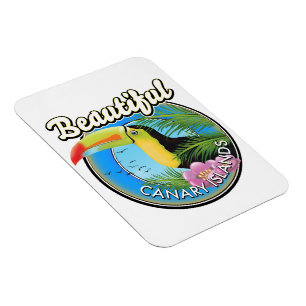 Imán Hermoso logo de estilo vintage de las islas Canari