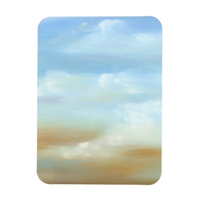 Imán Hermoso paisaje aéreo con nubes esponjosas (Vertical)